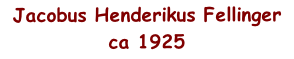 Jacobus Henderikus Fellinger ca 1925